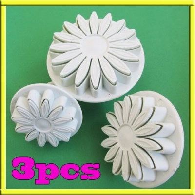 3x Sunflower Fondant Cake Decorating Cookies Sugarcraft Plunger Cutter Mold Tool[010154]